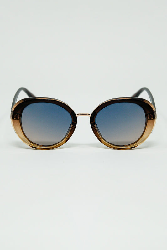Golden Sunset Spot Oval Shaped Sunglasses