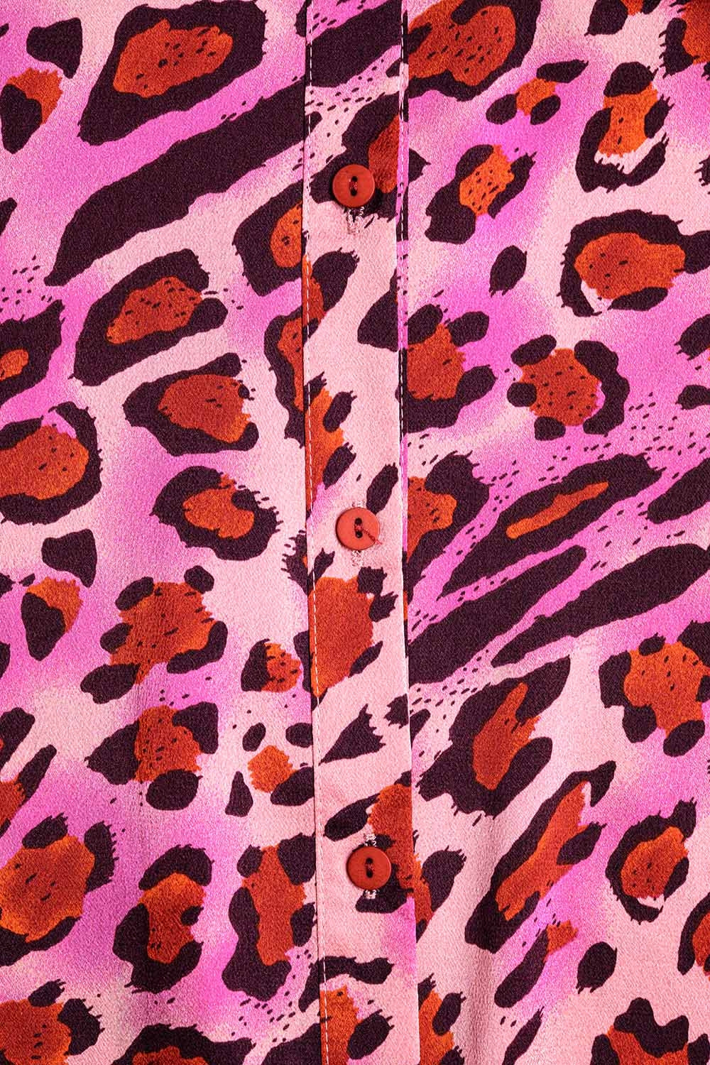 Buttoned Shirt In Fuchsia Leopard Print - Shirts