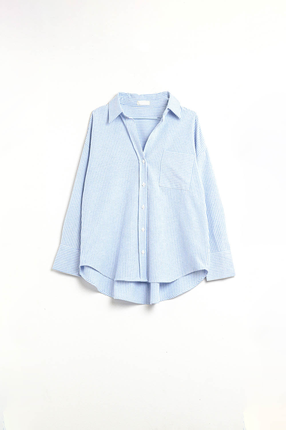 White Striped Buttoned Shirt In Blue - Shirts