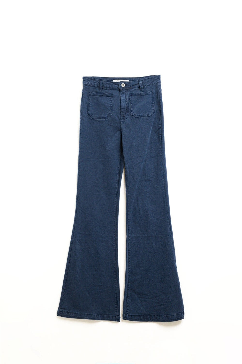 Navy Skinny Flared Jeans With Front Pocket Detail - trousers