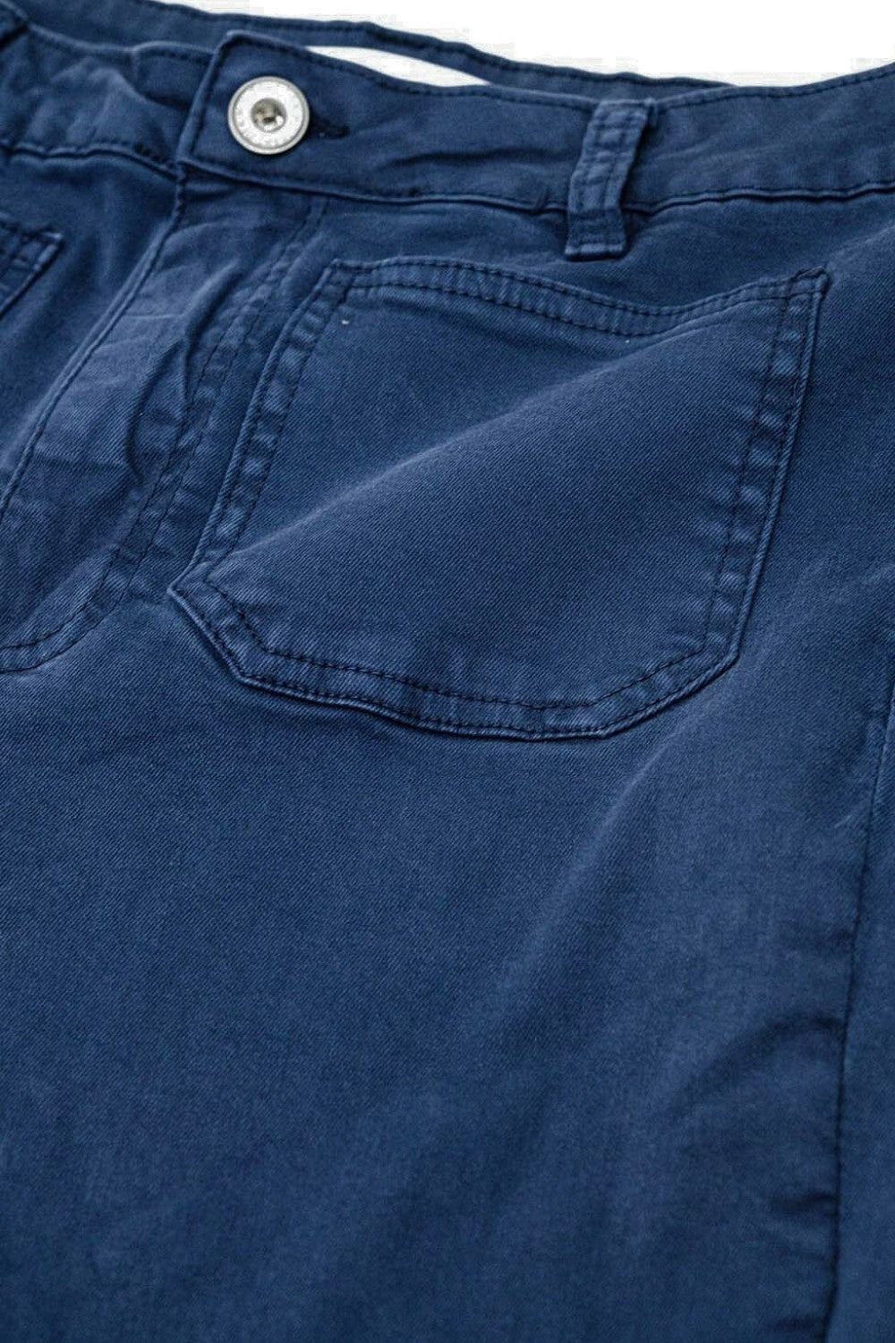 Navy Skinny Flared Jeans With Front Pocket Detail - trousers