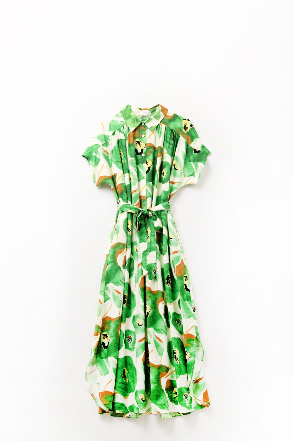 Floral Bliss Dress in Green and Warm Hues - dress
