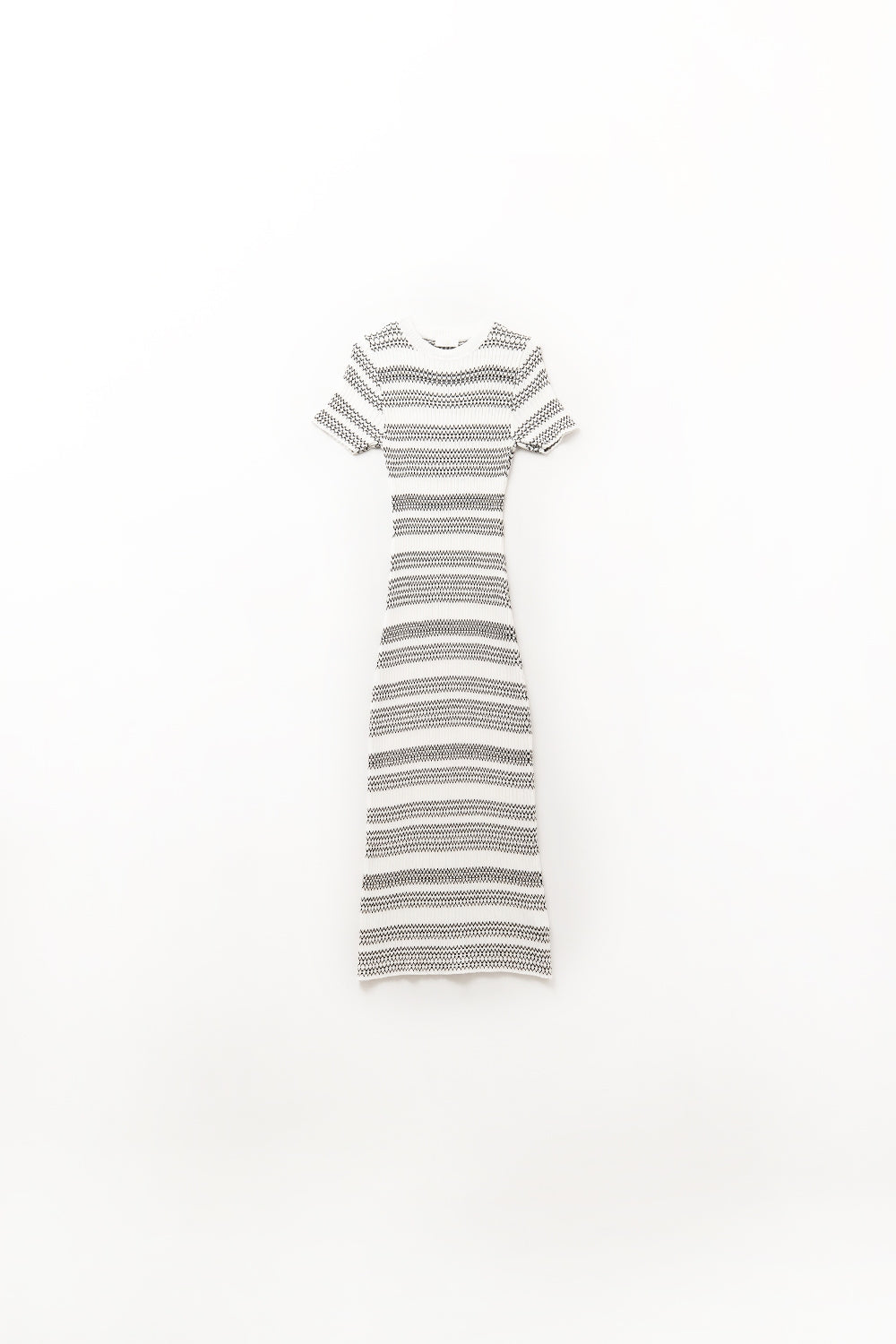 High-quality knitted maxi dress with zigzag detail - dress