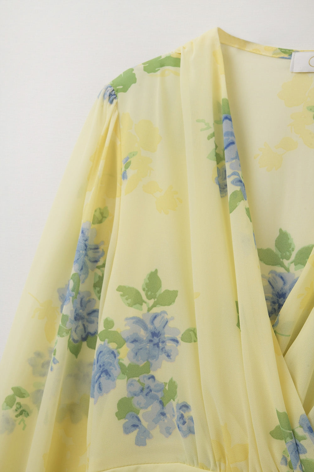 Butter yellow spring mini dress with ruched design - dress