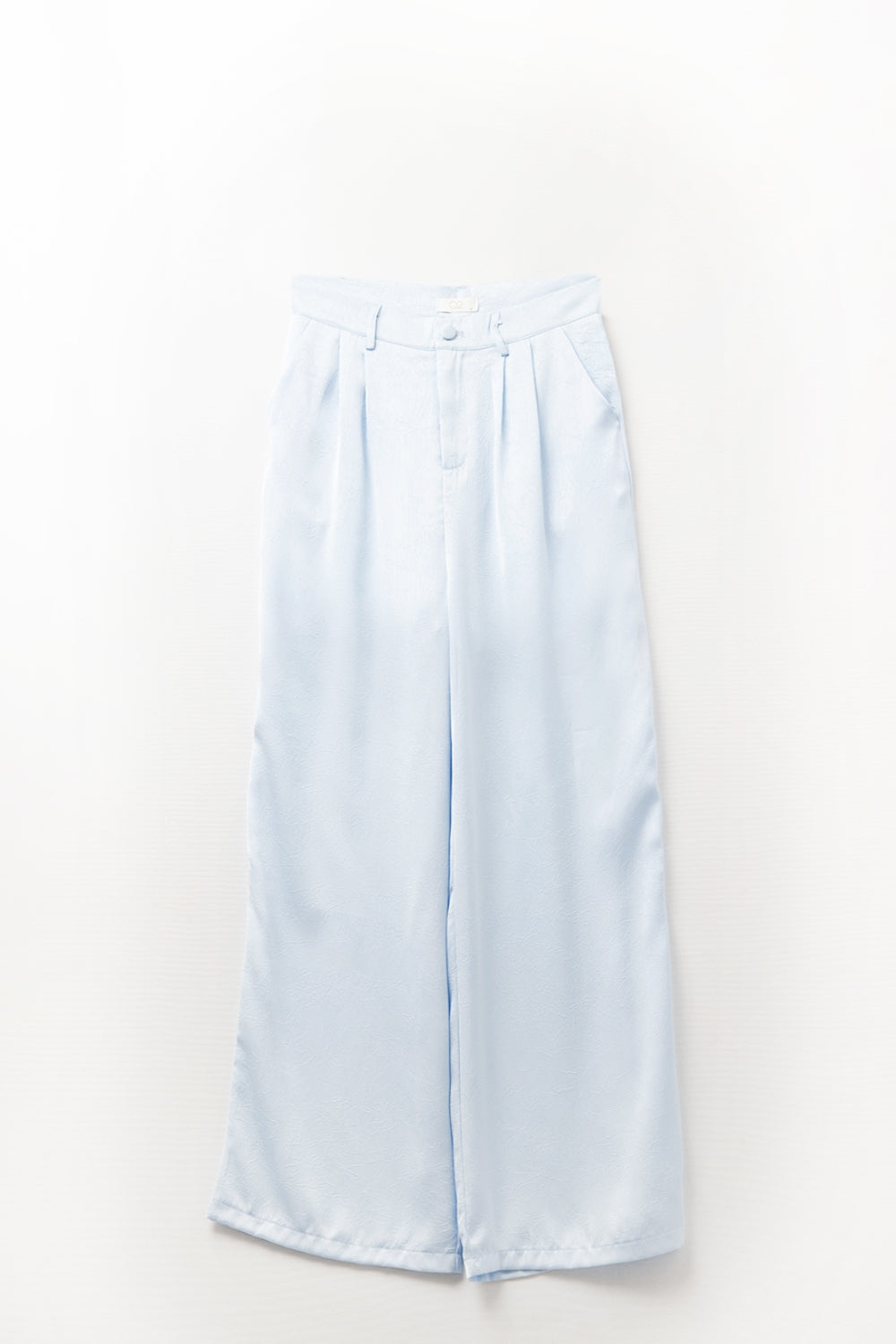 Tailored satin Pants With Wide Leg in Baby Blue - trousers