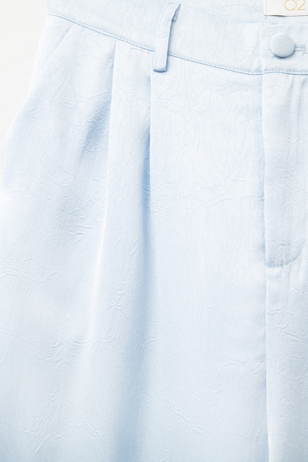 Tailored satin Pants With Wide Leg in Baby Blue - trousers