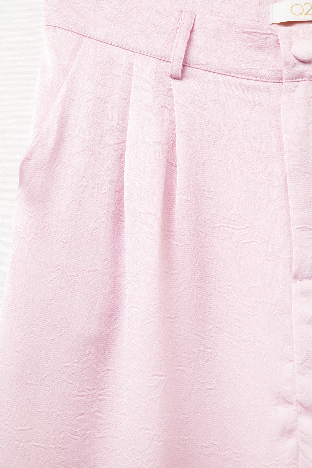 Tailored satin Pants With Wide Leg in Pink - trousers