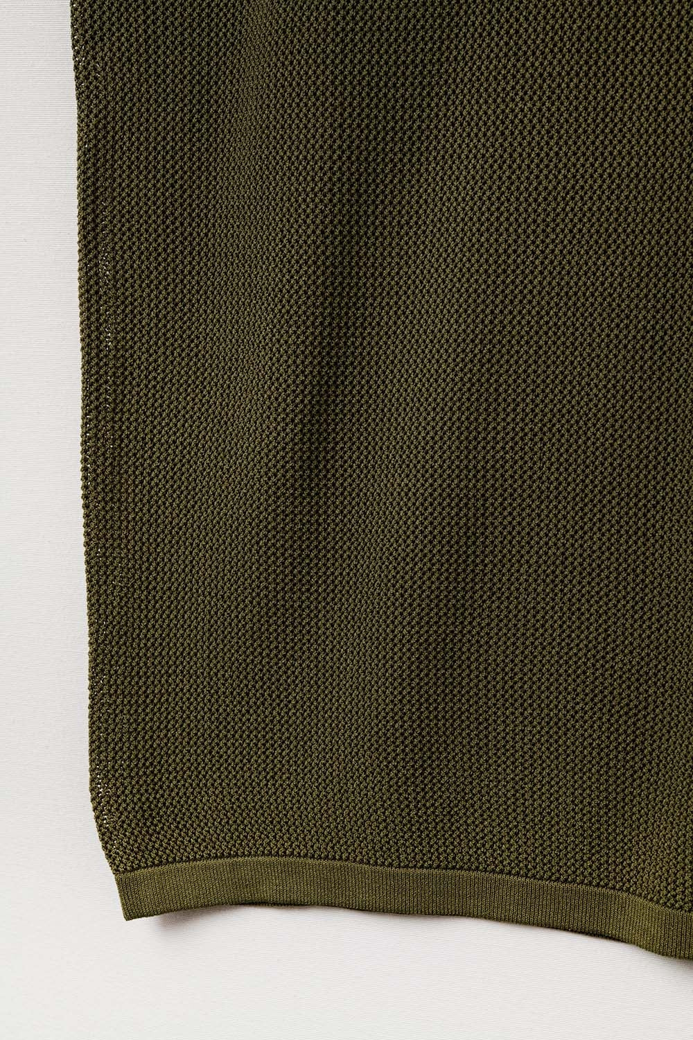Mesh knit sweater in khaki color