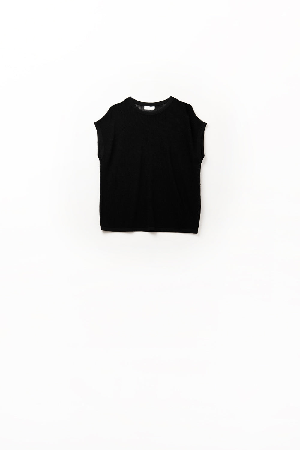grid knit sweater in black color