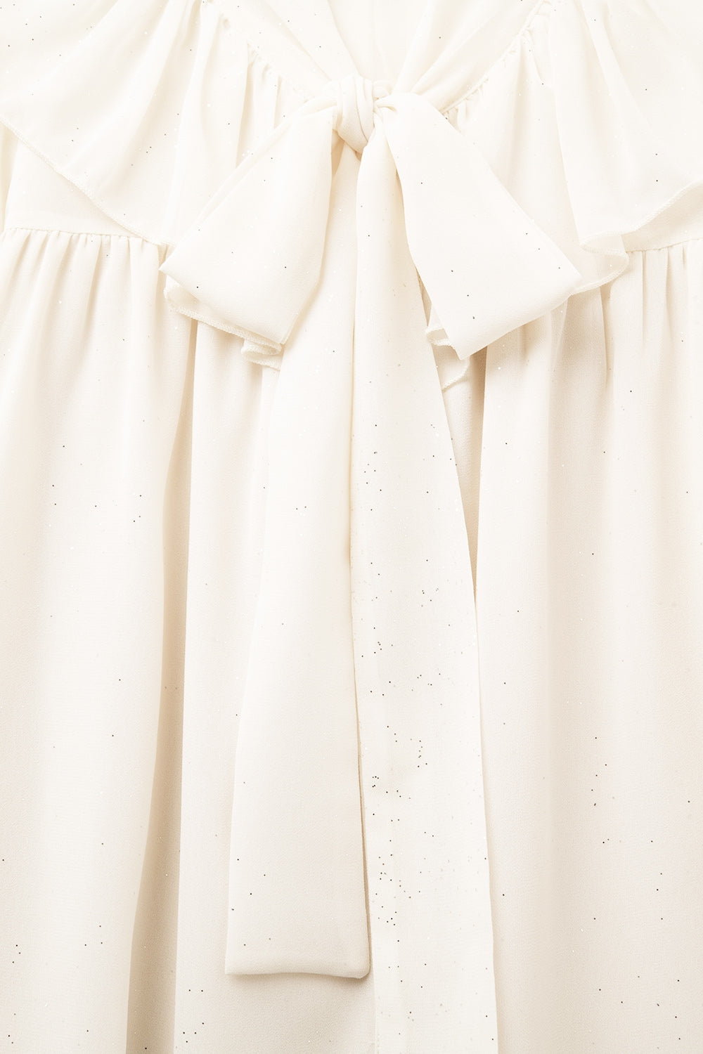 Beige chiffon shirt with bow detail - Shirts
