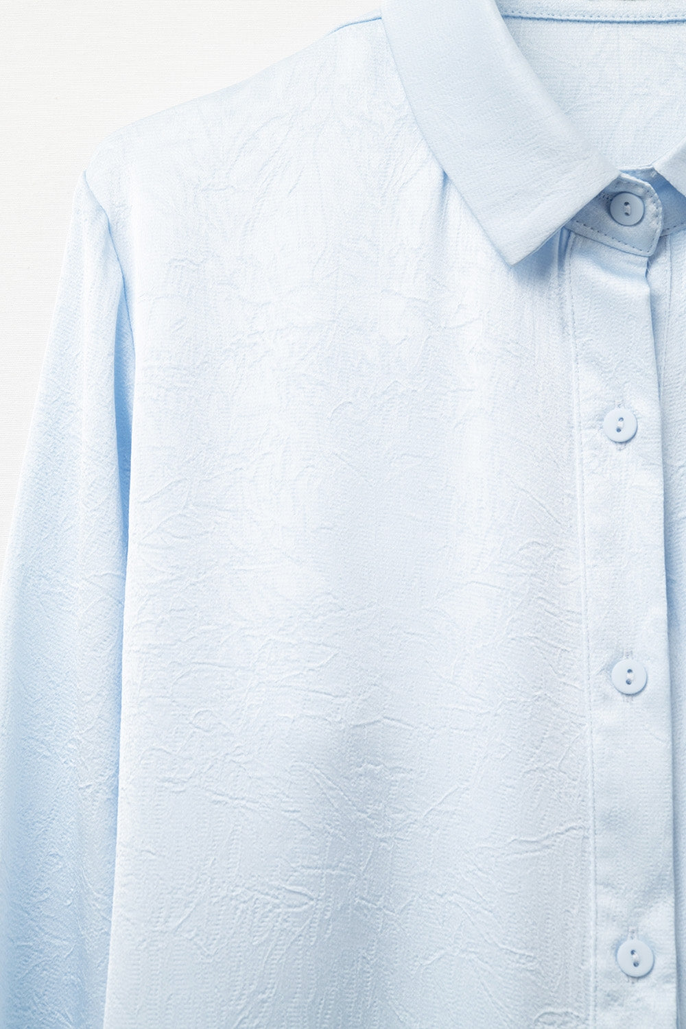 Baby Blue Buttoned Shirt in satin - Shirts