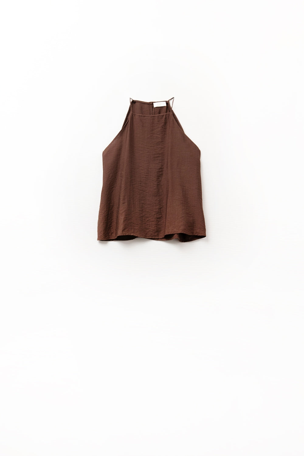Halter Neck Basic Summer Tank in Chocolate brown - top