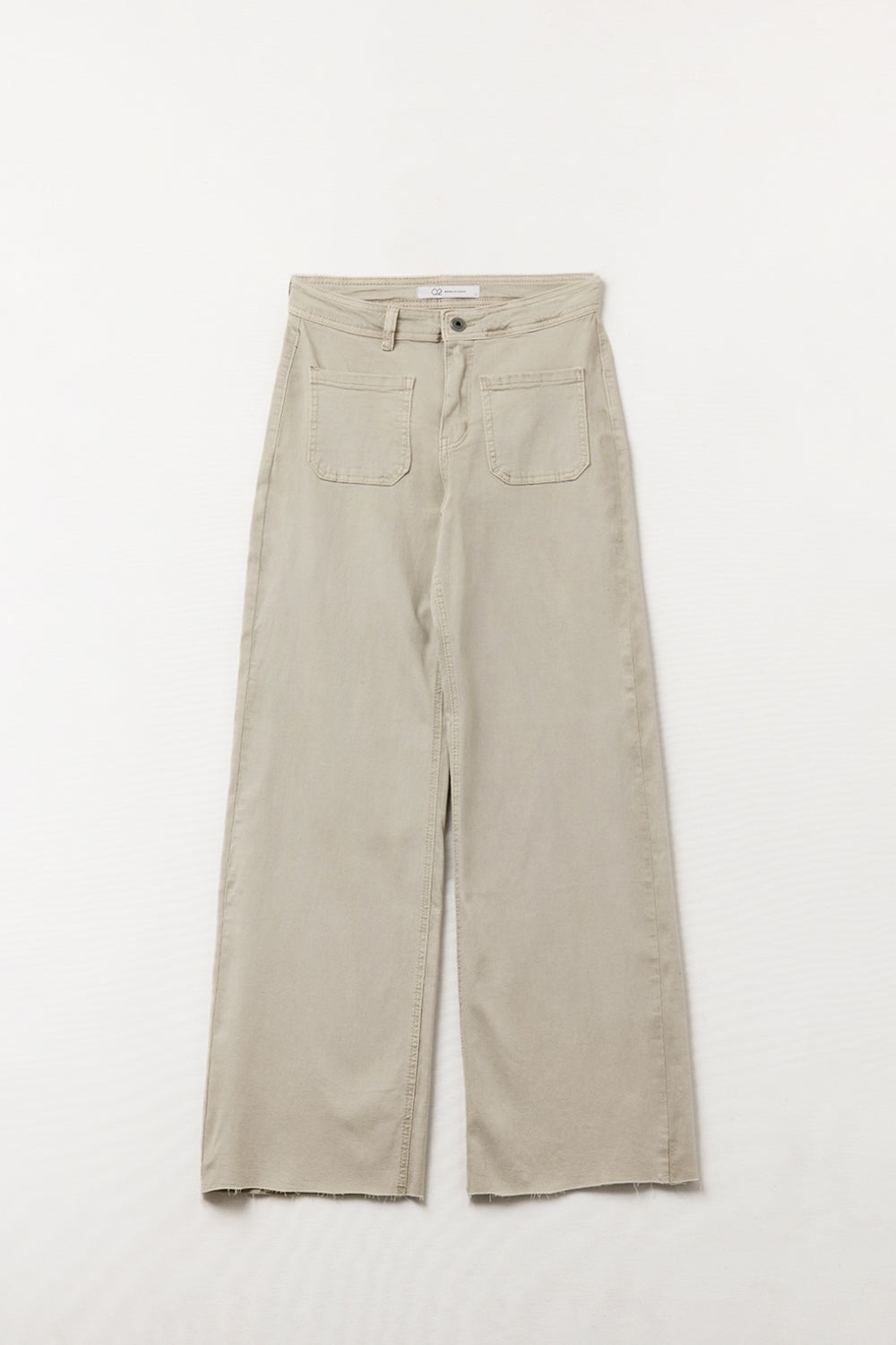 wide leg pants with front pockets in beige - Coloured Jeans