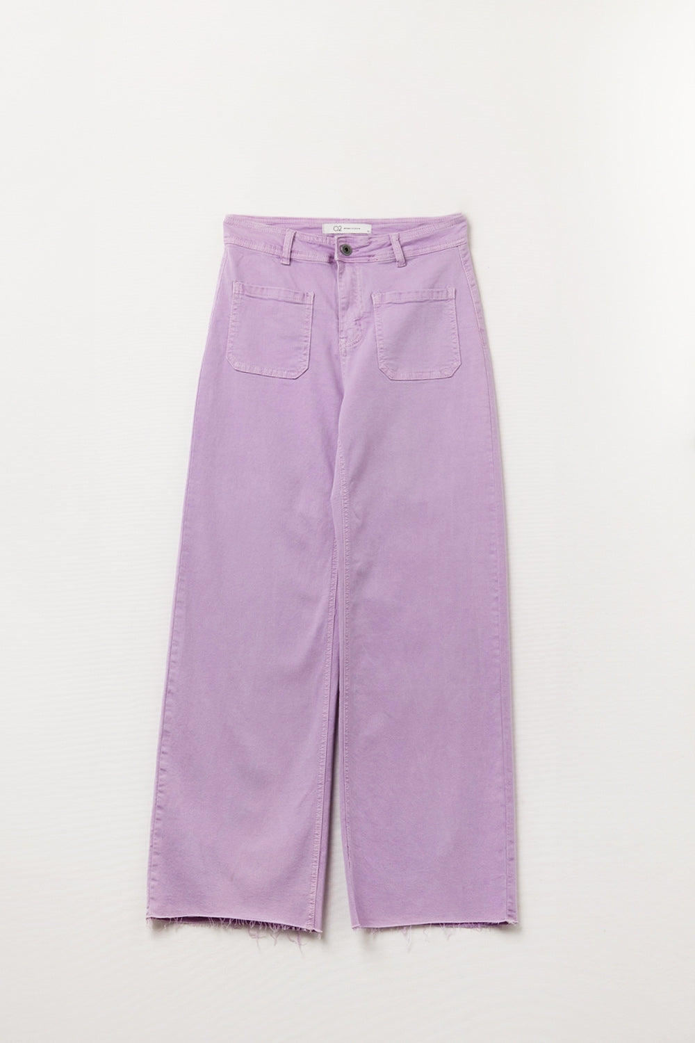 lilac Straight Leg pants With Front Pockets - Coloured Jeans