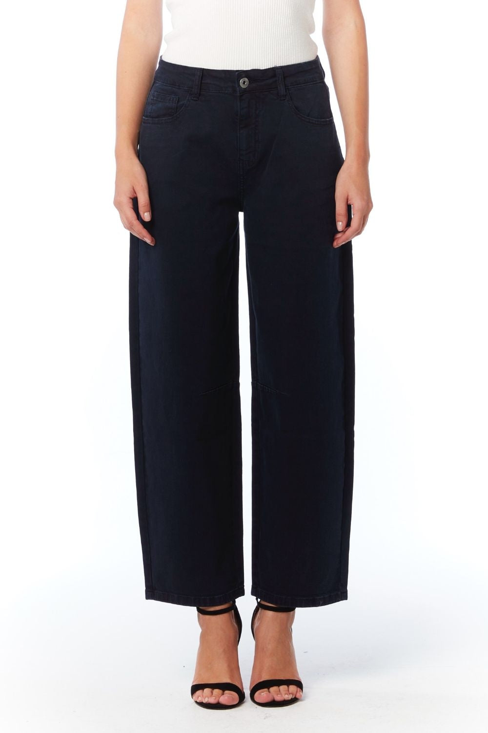 Comfortable stretch jeans with barrel leg in black - Coloured Jeans