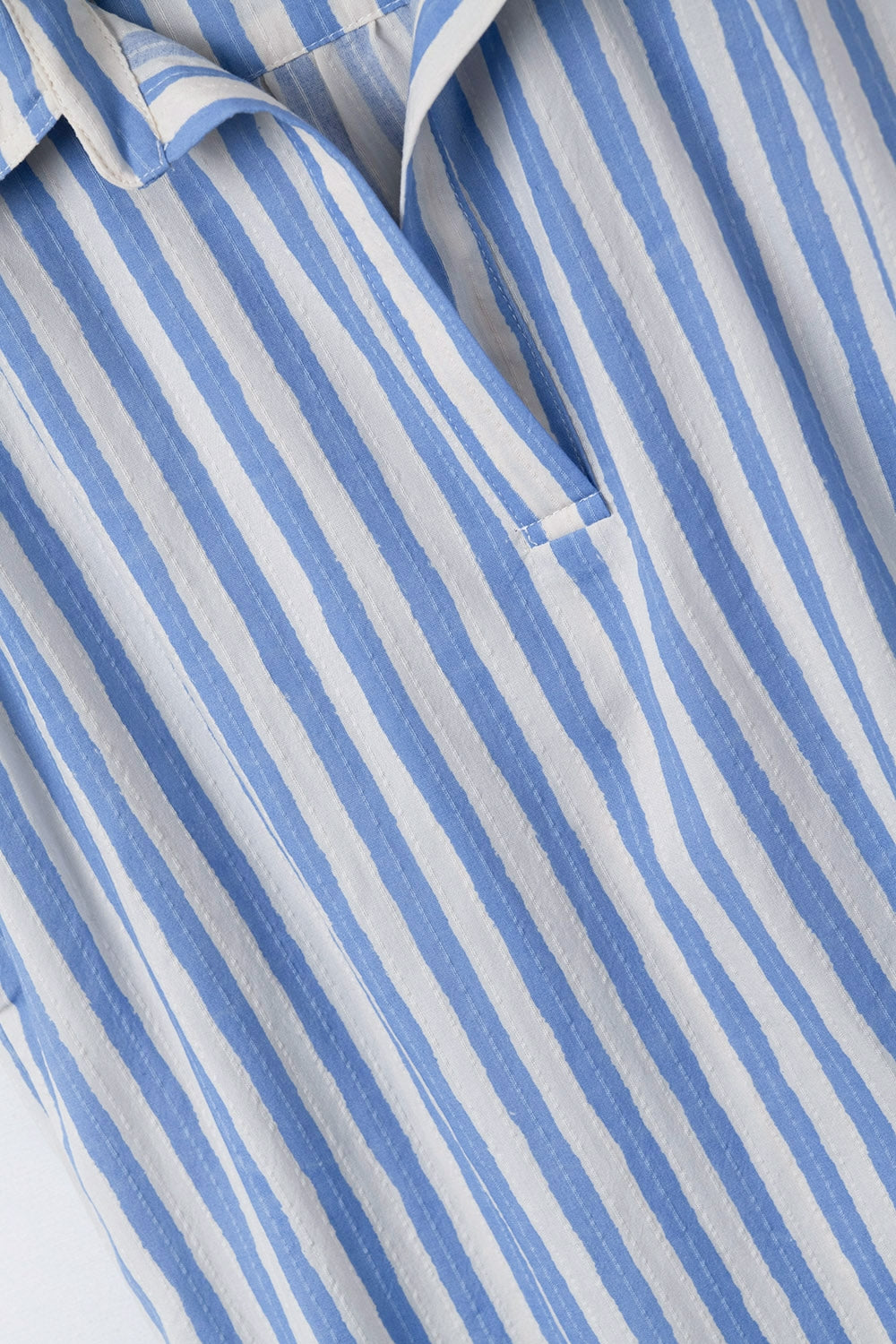 Striped dropped sleeves Blouse in Blue - Shirts