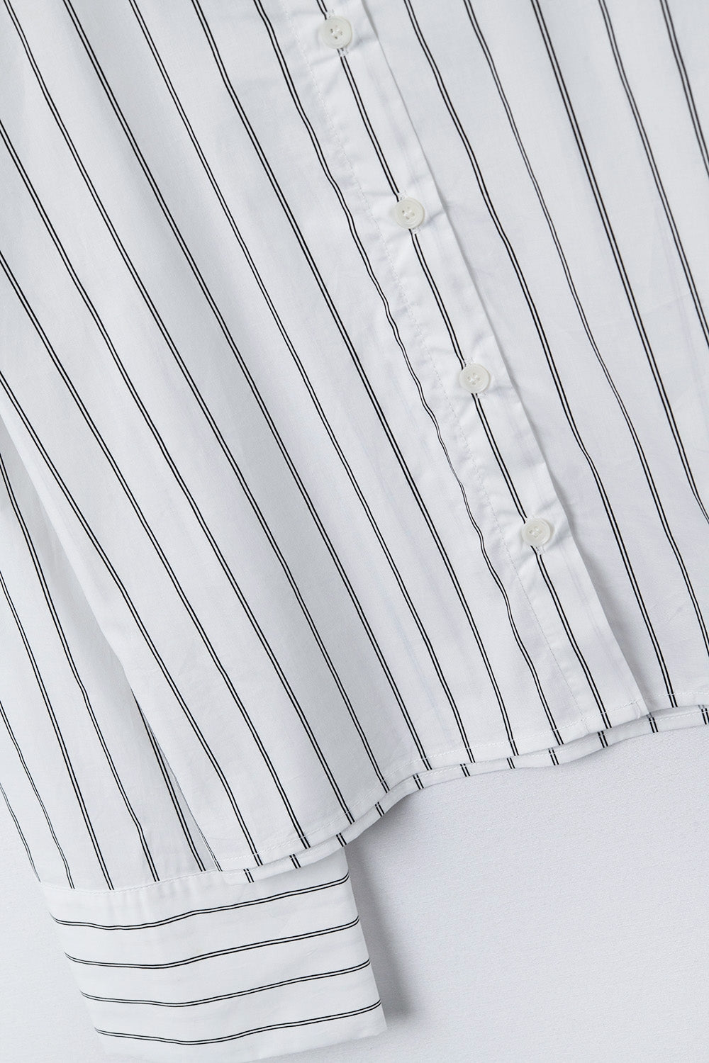 cropped white striped poplin shirt - Shirts