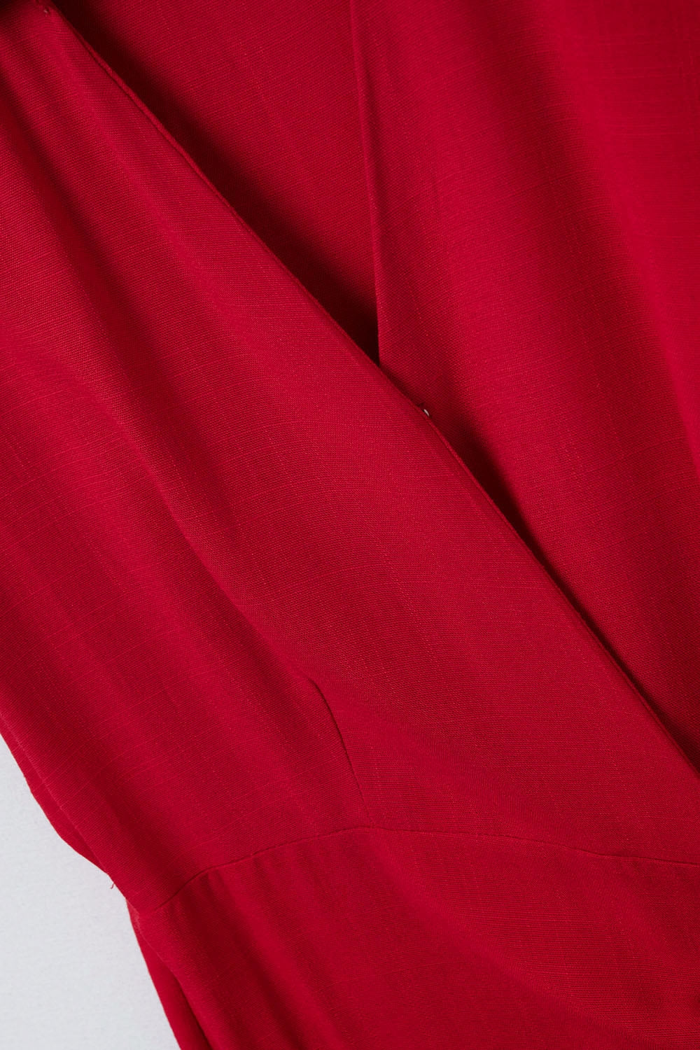 Red Midi Dress With Bow At The Side - dress