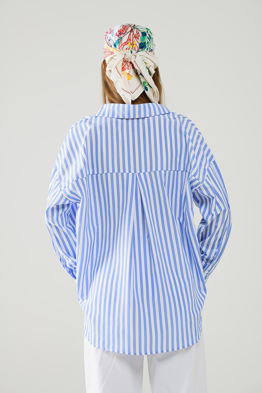 Relaxed light Blue striped blouse - Shirts