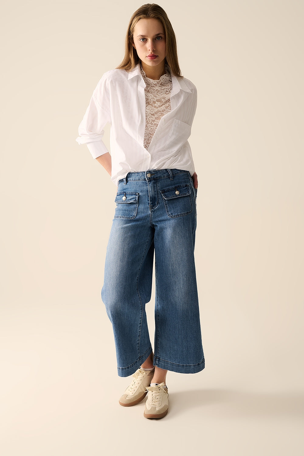 Relaxed White striped blouse - Shirts