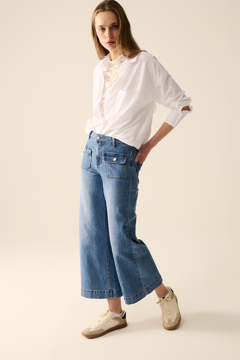 Relaxed White striped blouse - Shirts