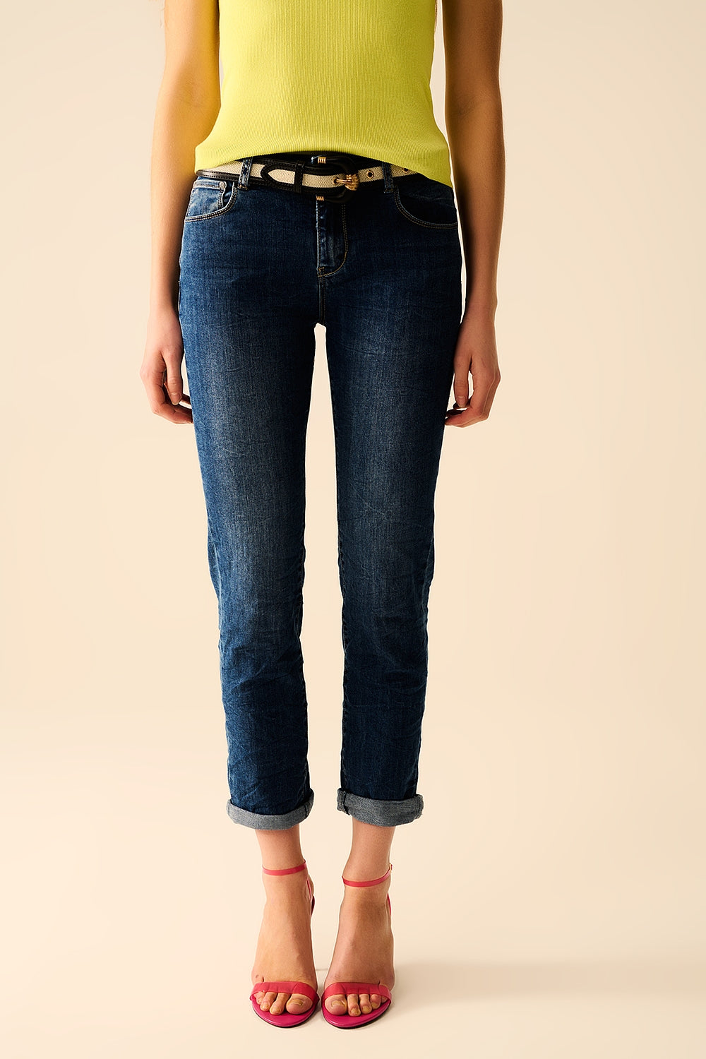 Basic Super Skinny Mid Wash Stretchy Jeans - Denim