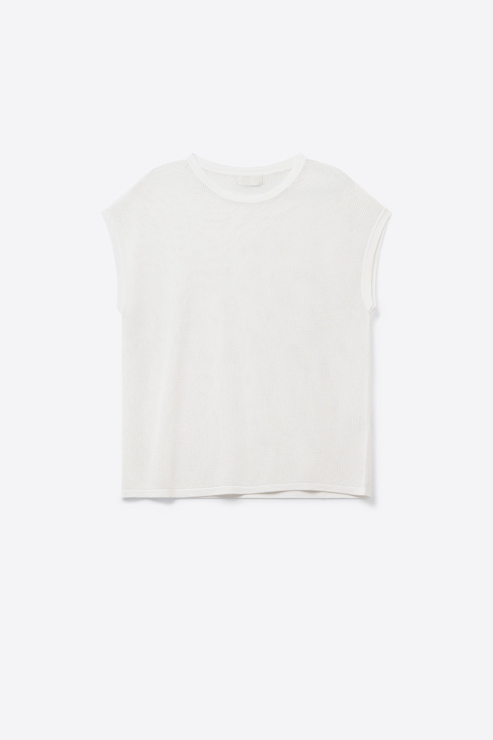 grid knit sweater in white color
