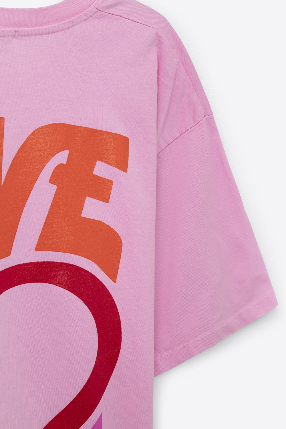 Pink T-Shirt with Love is Air and Heart with Peace logo - top