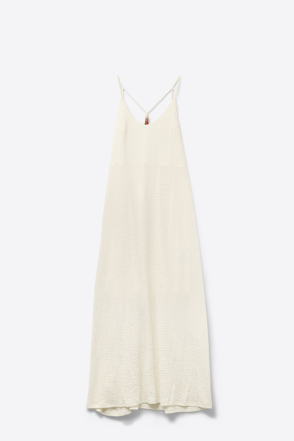 Beaded Back Strap Maxi Dress in Cream - dress