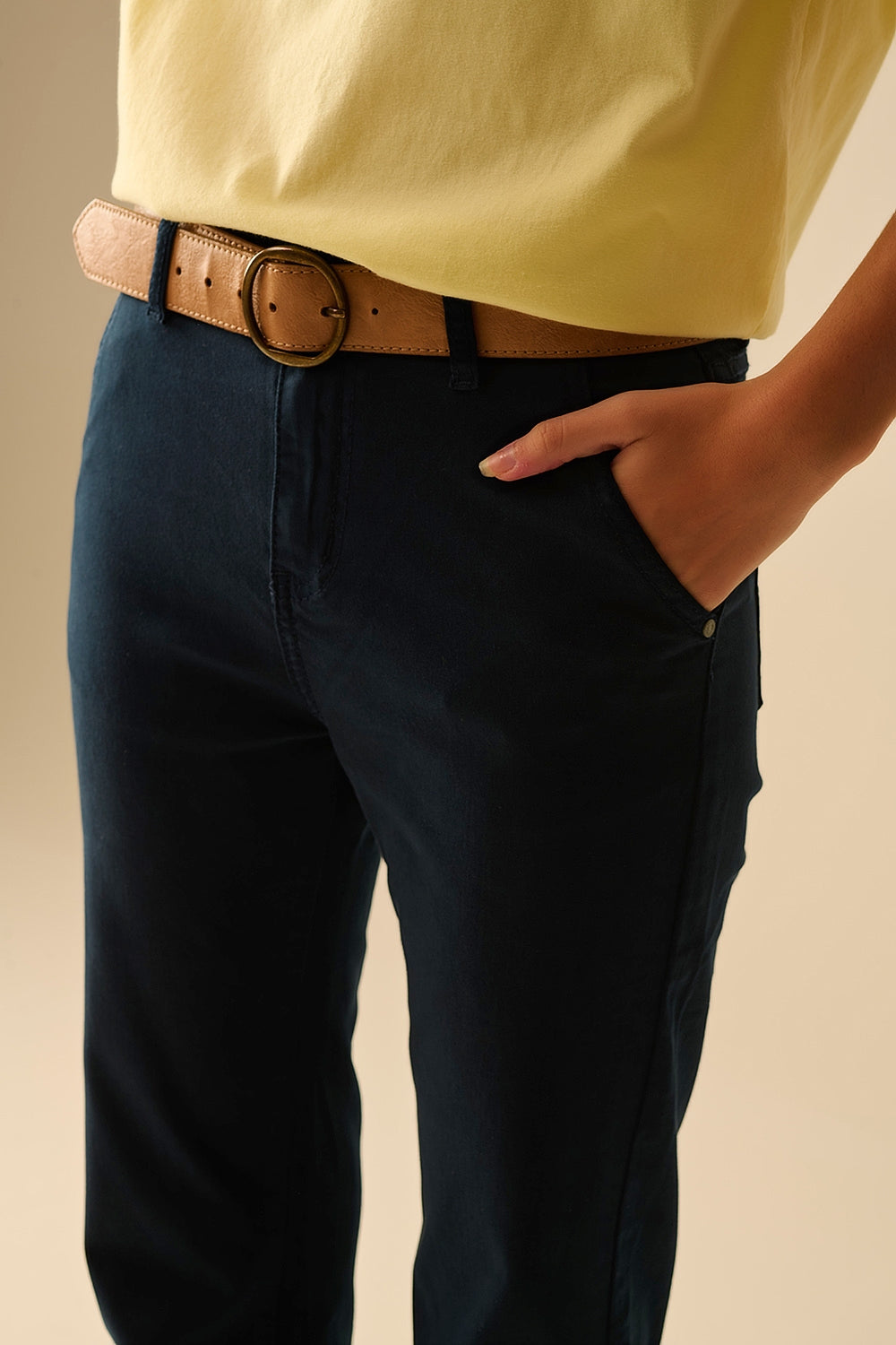 Comfy Stretcy Denim Navy Flared Jeans - Coloured Jeans