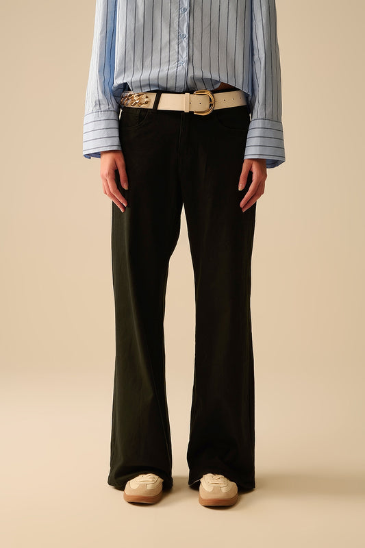 Black Straight Pants wide leg - Coloured Jeans