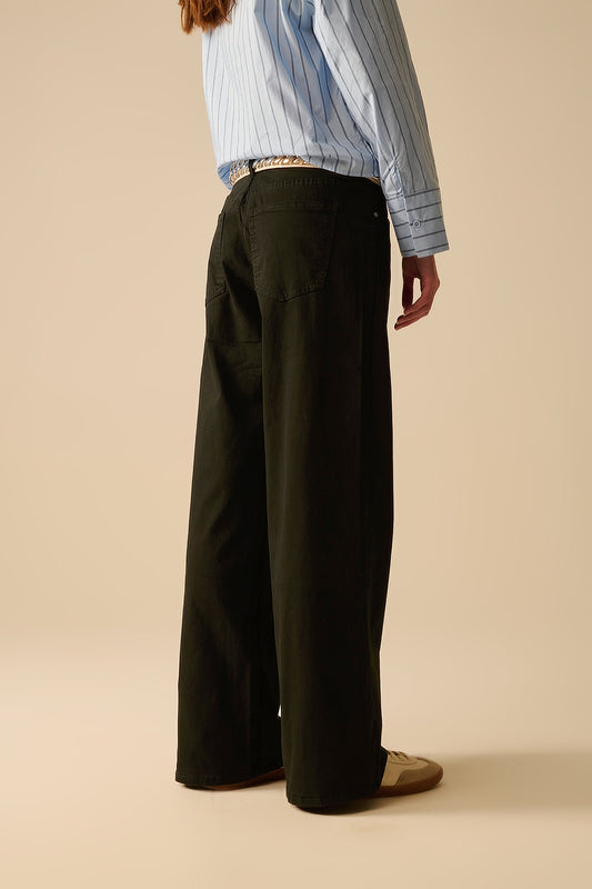 Black Straight Pants wide leg - Coloured Jeans