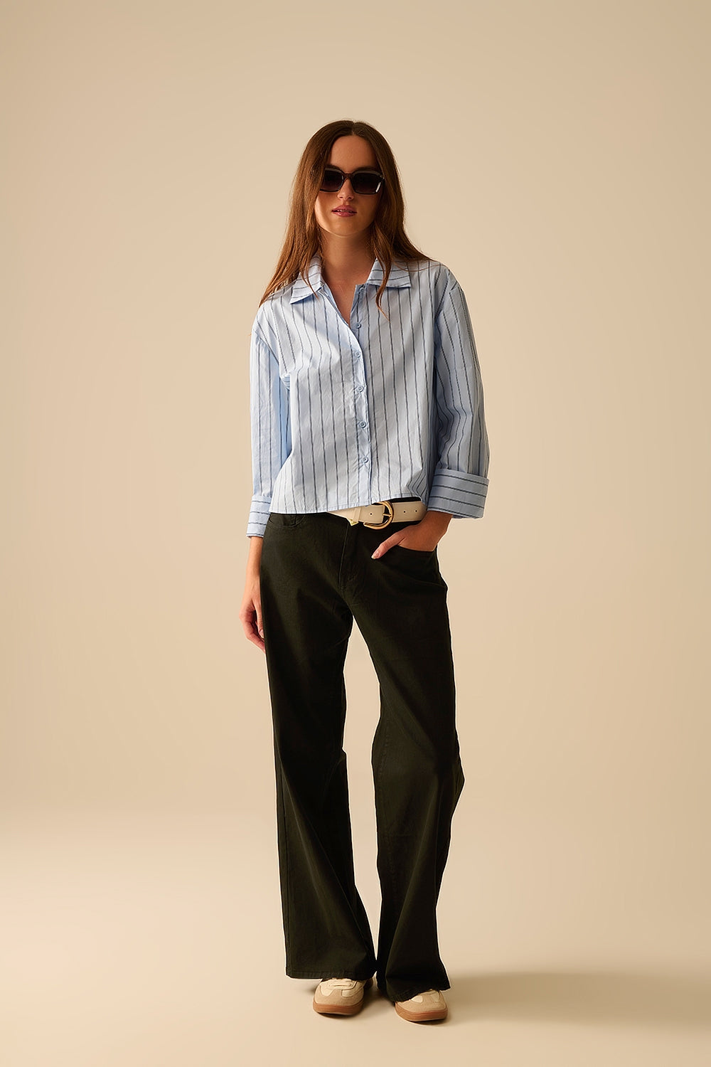 Black Straight Pants wide leg - Coloured Jeans