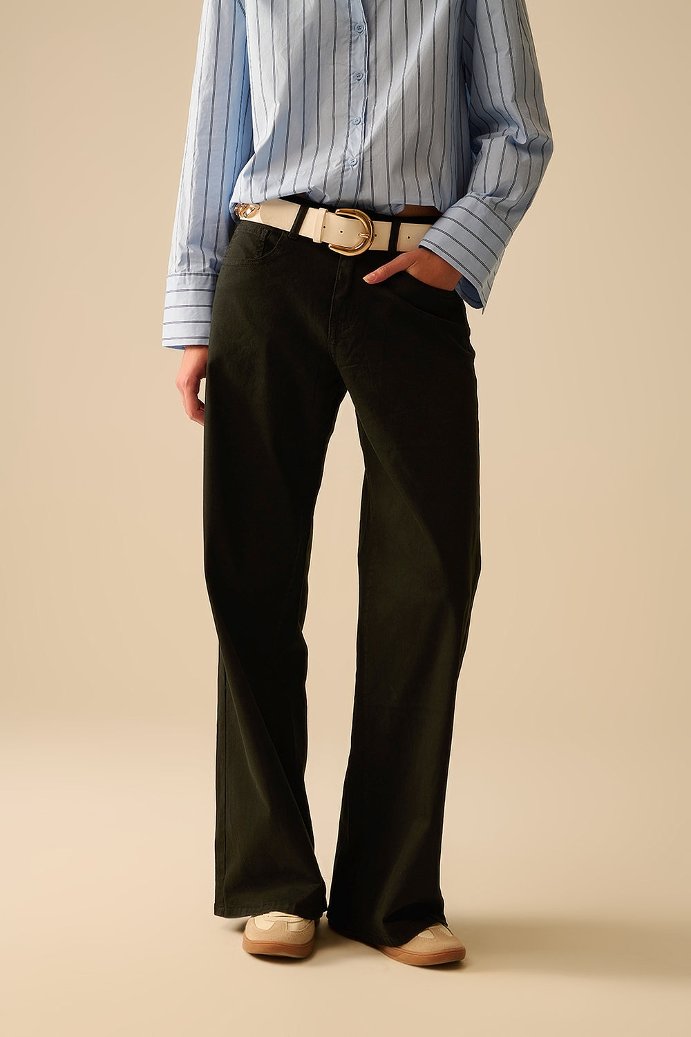 Black Straight Pants wide leg - Coloured Jeans