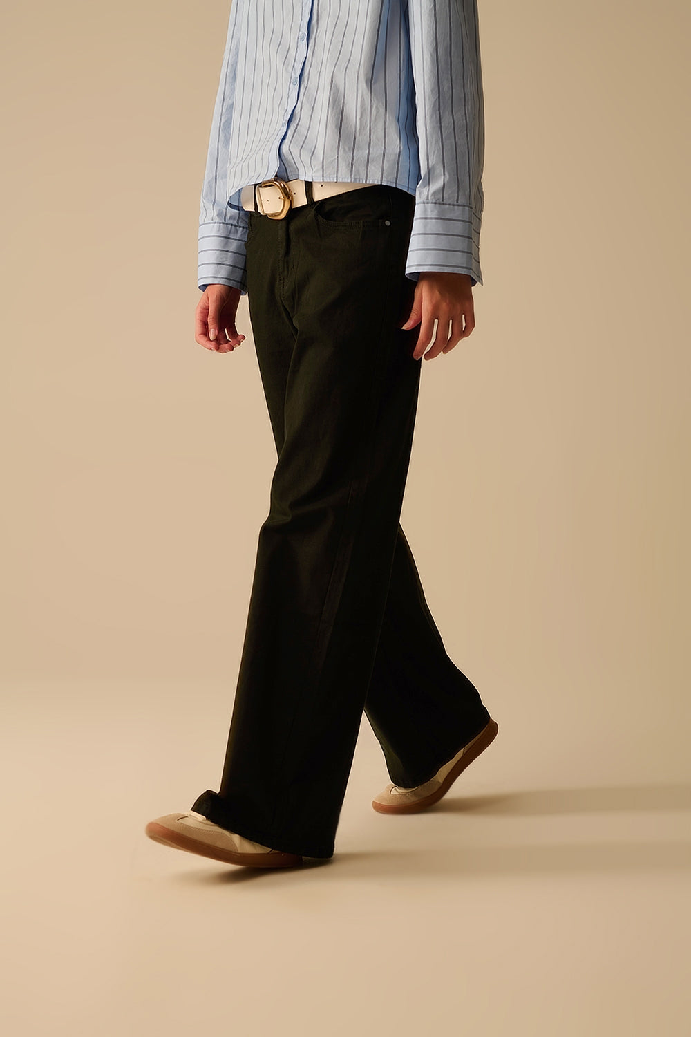 Black Straight Pants wide leg - Coloured Jeans