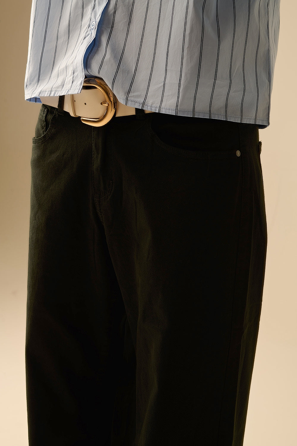 Black Straight Pants wide leg - Coloured Jeans