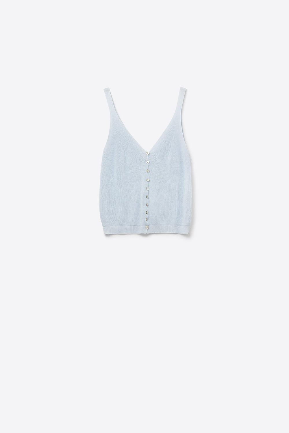 Baby Blue Knit Buttoned Crop Top