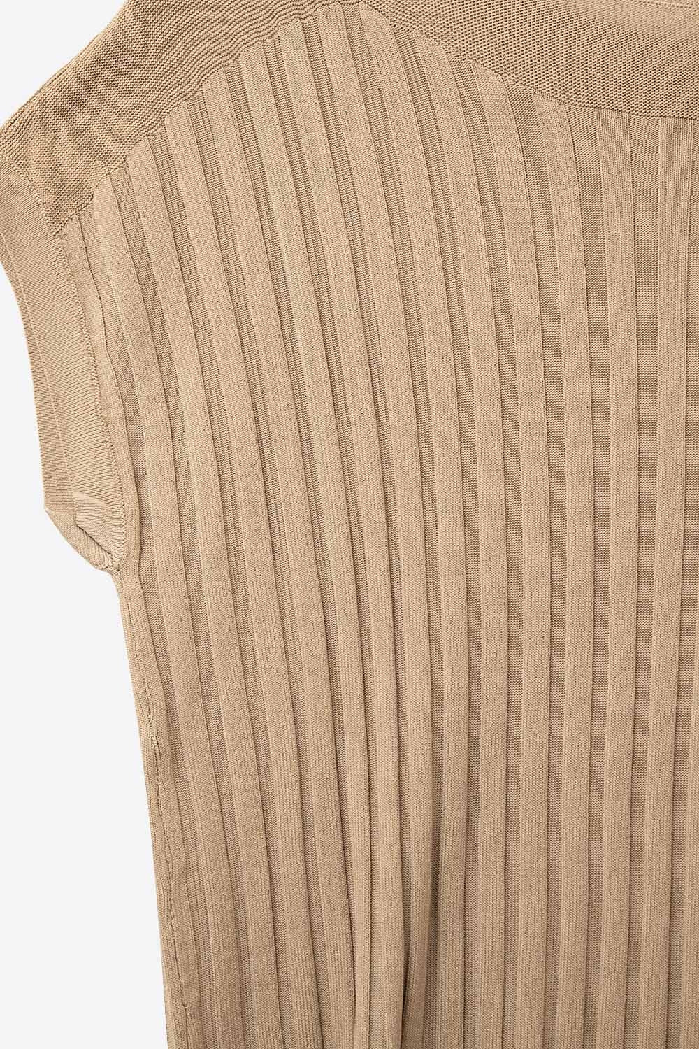 Camel fine Rib knitted Sweater with boat neck - Jumpers
