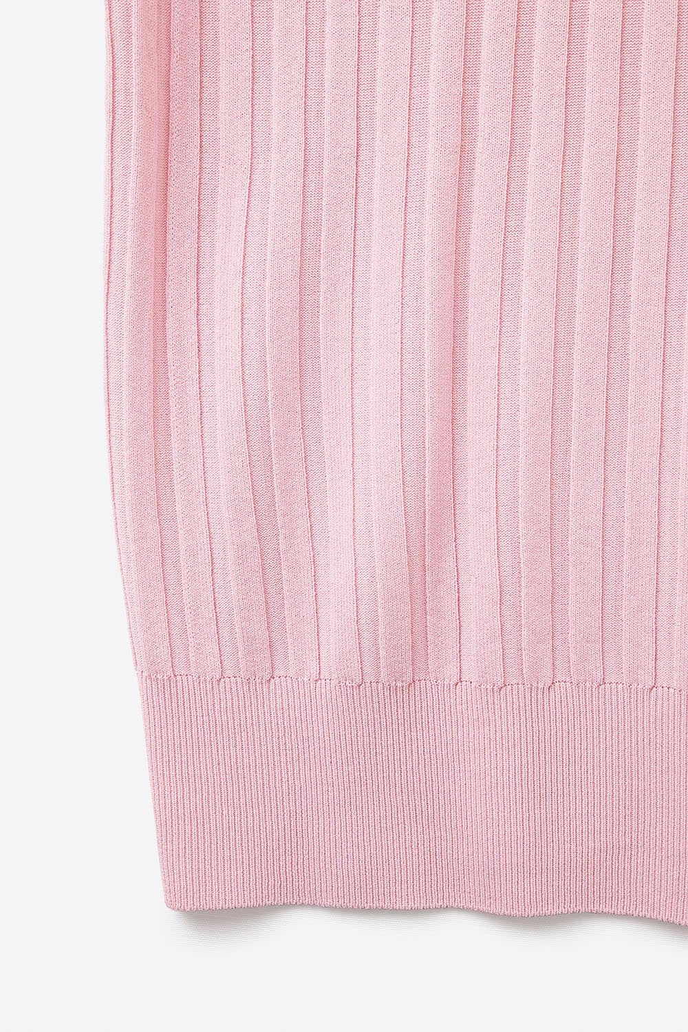 Pink fine Rib knitted Sweater with boat neck - Jumpers