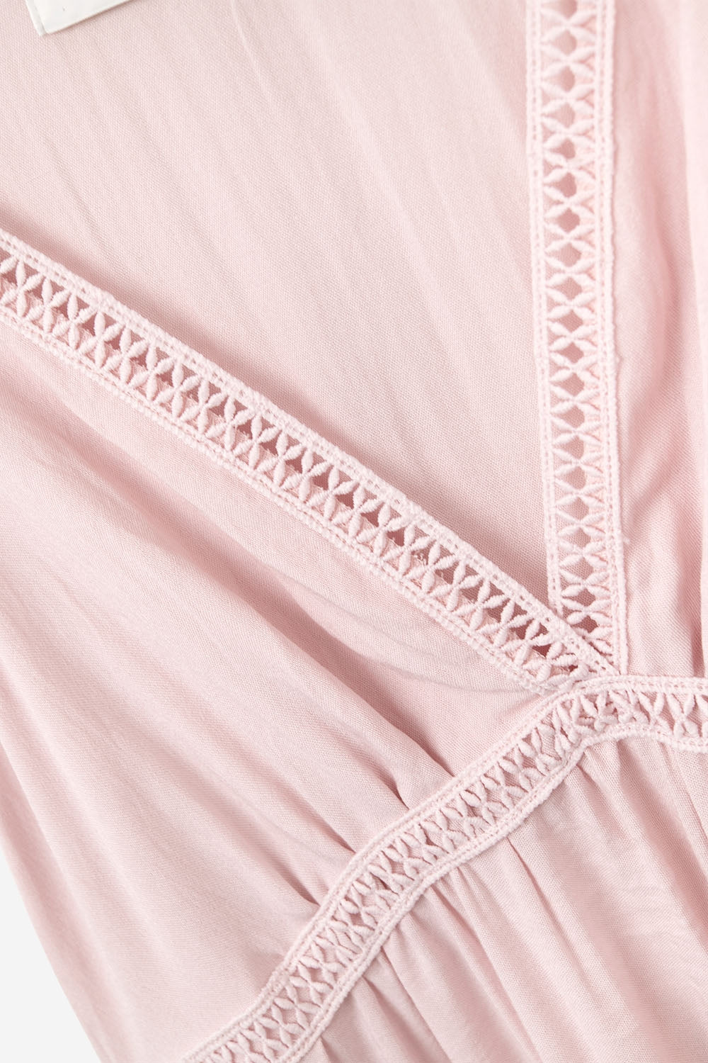 Pink Maxi Dress With Lace Details and boho style - dress