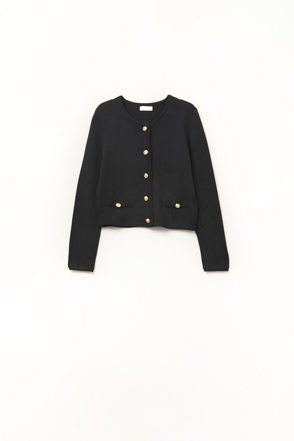 Black Cardigan with Gold Buttons