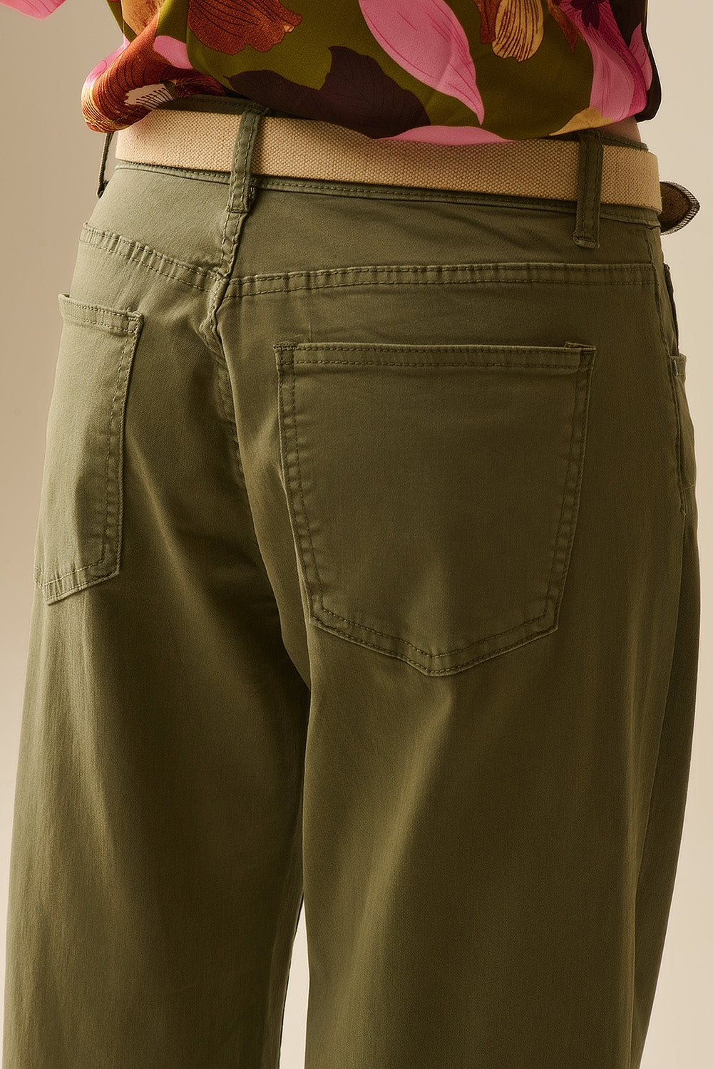 Green Straight Pants wide leg - Coloured Jeans