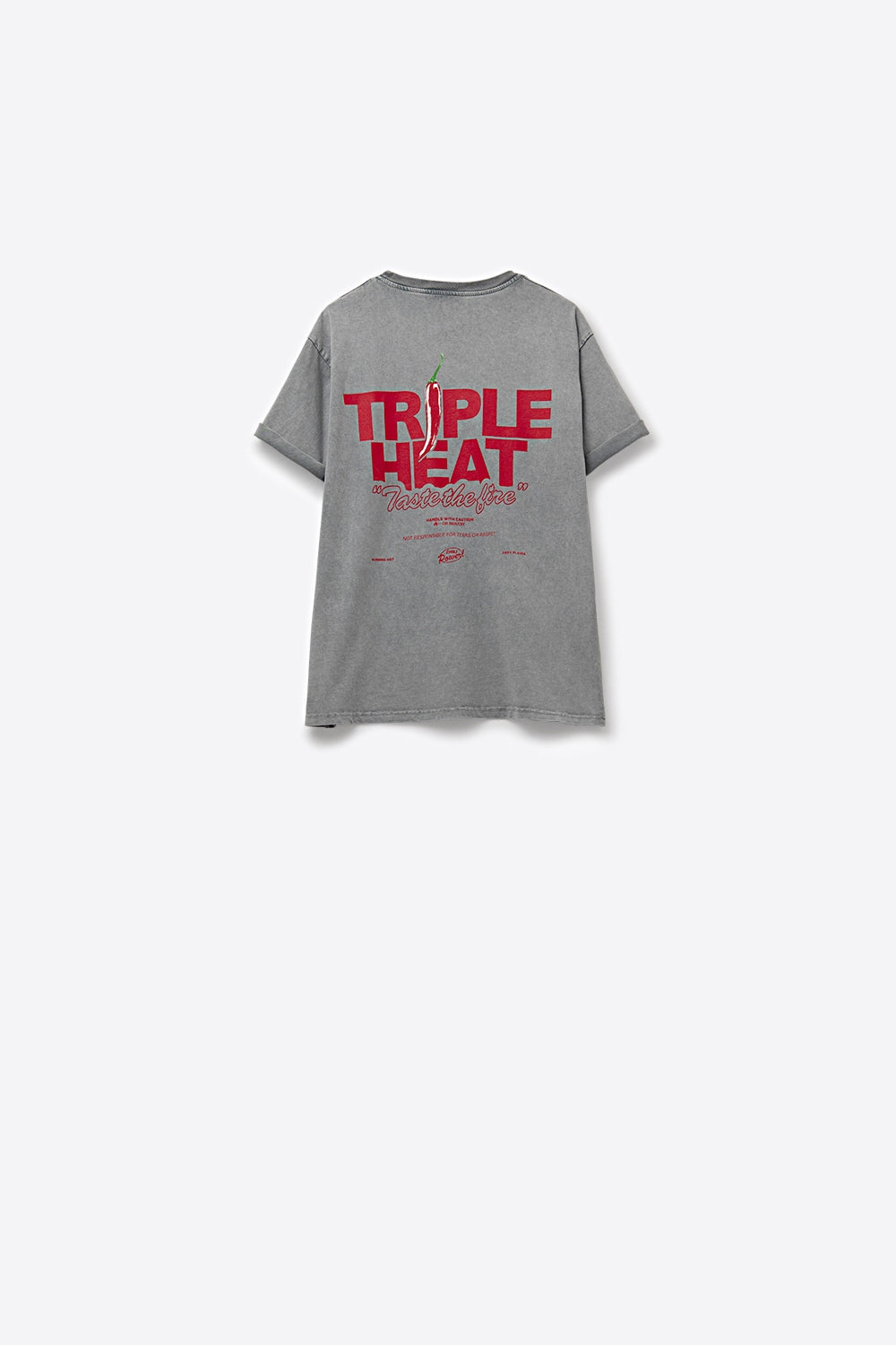 Washed grey relaxed fit Short Sleeve TRIPLE HEAT LOGO T-shirt - top
