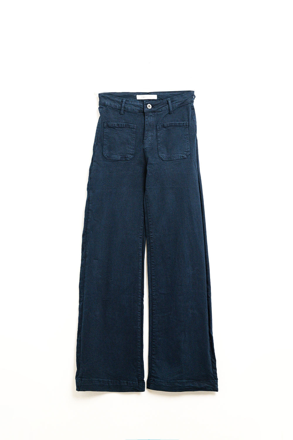 Wide-Leg High-Rise Jeans in Dark Navy - trousers