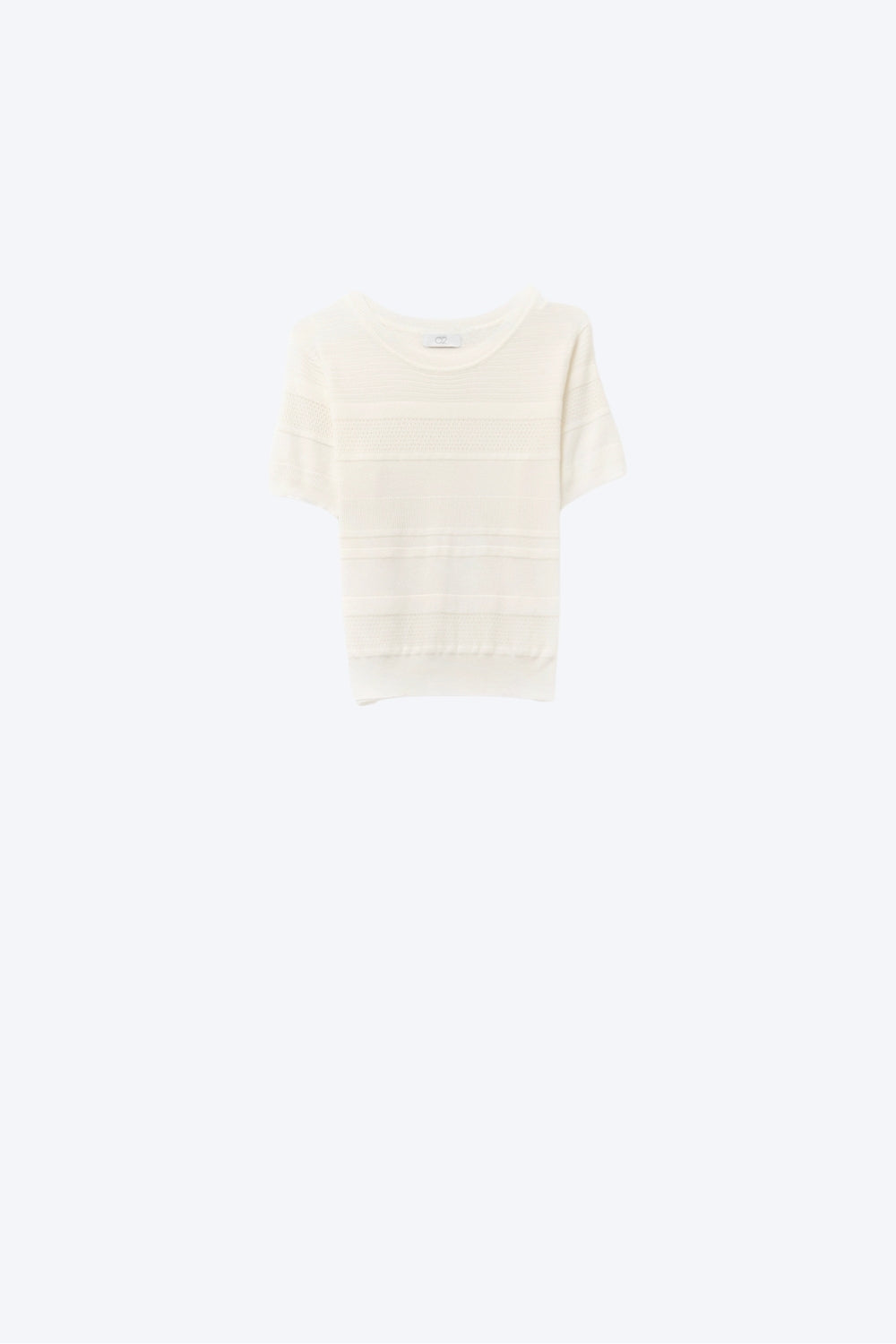 Textured Stripe Knit Sweater in White - jumper
