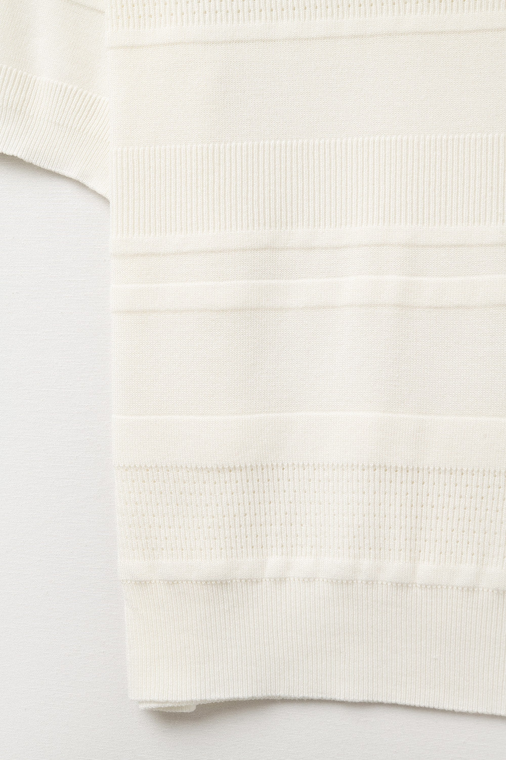Textured Stripe Knit Sweater in White - jumper