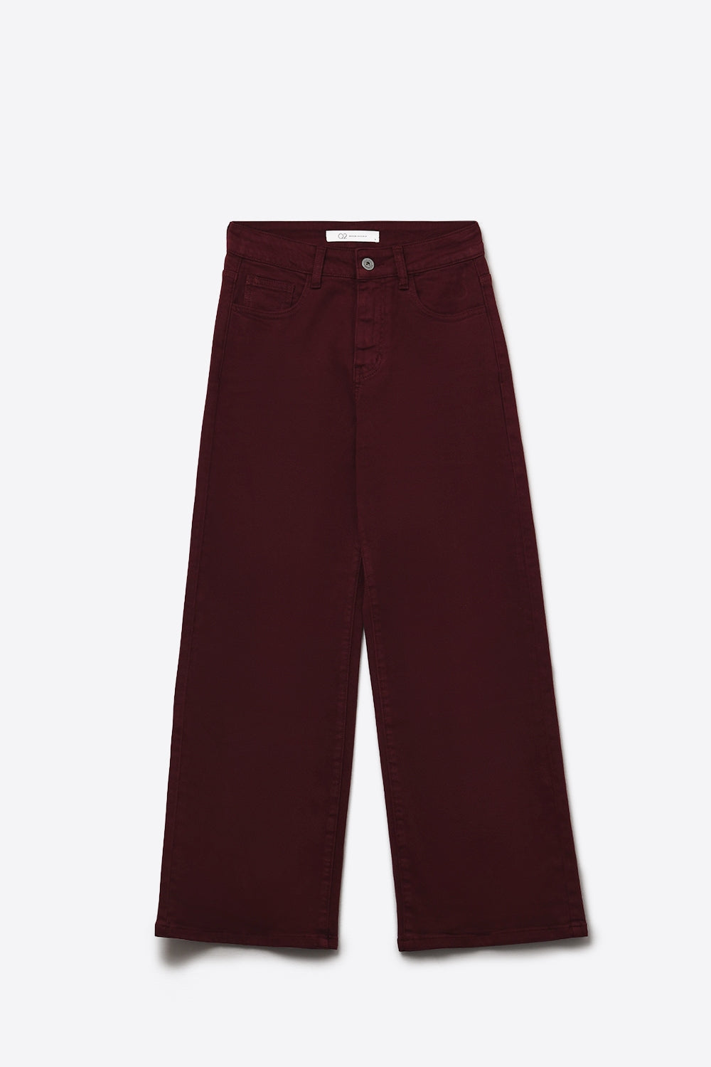 Cropped wide leg jeans in burgundy - Coloured Jeans
