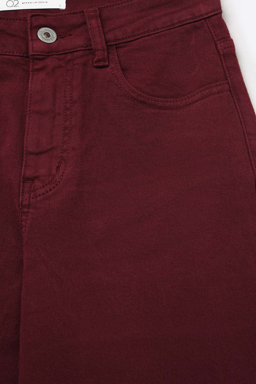 Cropped wide leg jeans in burgundy - Coloured Jeans