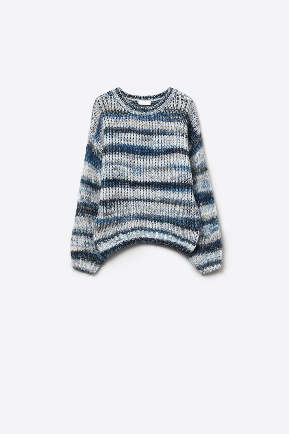 Chunky-knit sweater with marled design in blue - Jumpers