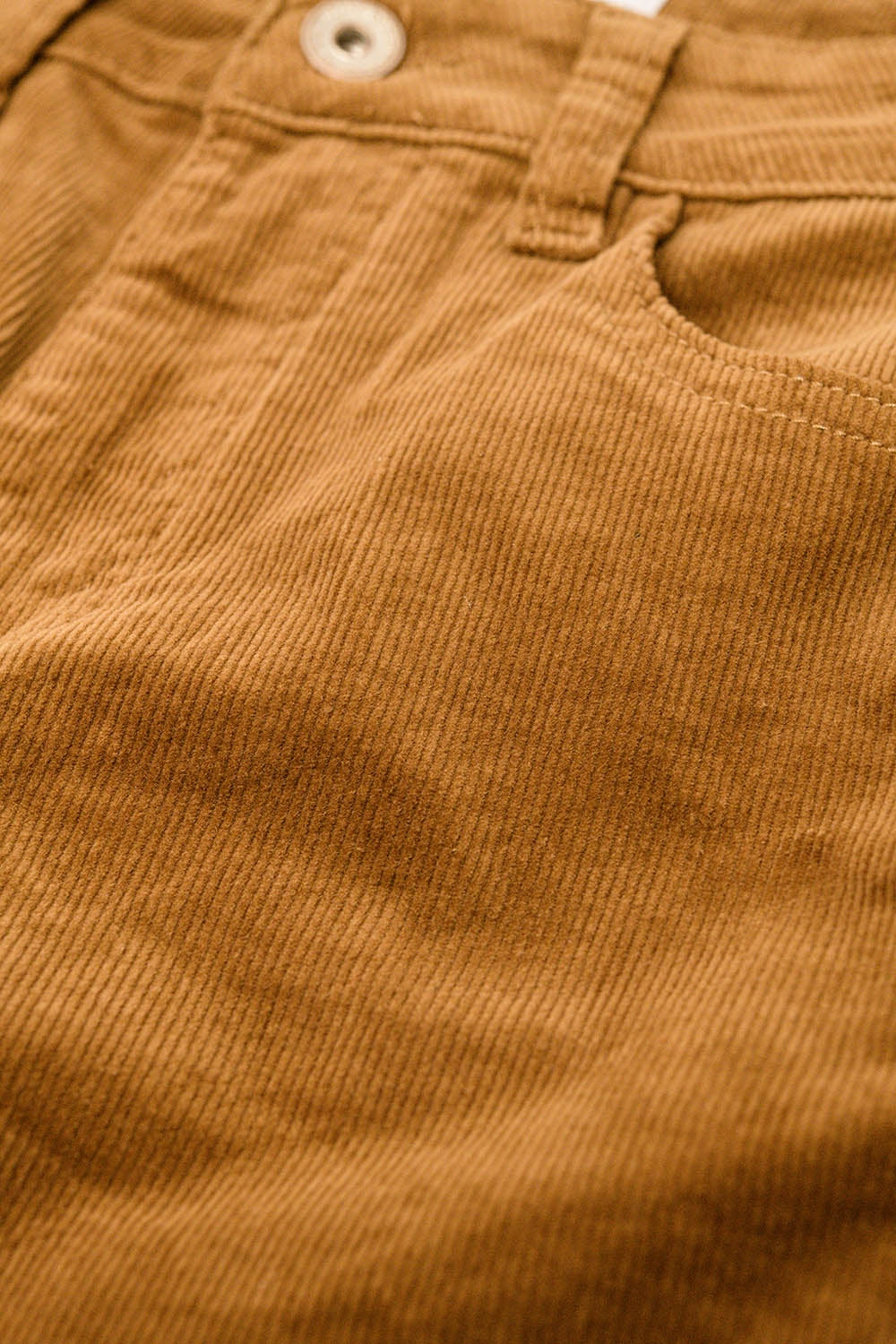 Brown corduroy flare pants with leopard print at the bottom - trousers